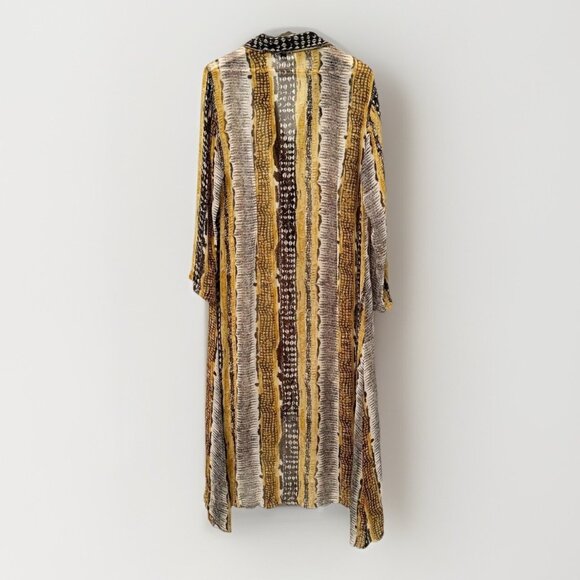 Vintage Lew Magram Collection Sheer Button Shirt Dress Size 16 Retro Bohemian - Picture 10 of 11